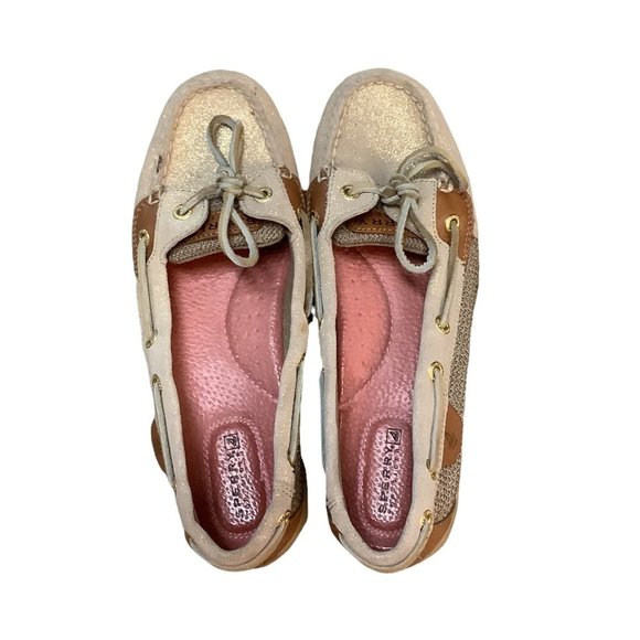 SPERRY Topsiders Tan & Gold Slip On Comfort Everyday Walking Shoe-Size 7.5 - Picture 4 of 14